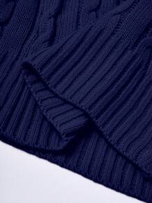 Calvaya Plus Size Women Jednokolorowy Dzianinowy Golf Aran School Style Sweter Zapinany Z Przodu Kamizelka Jesień/Zima