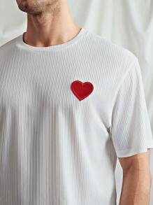 Manfinity VCAY 2 pièces/set T-shirt col équipage ample à manches longues avec épaules tombantes, jacquard tricoté, pour homme, été - Multicolore - Voir 2