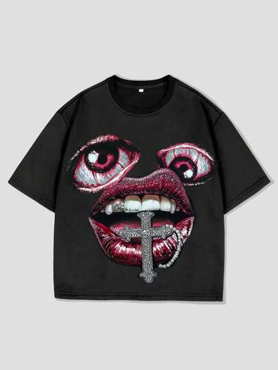 Street Life T-shirt casual oversize imprimé pour homme