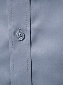 Manfinity Mode Men's Solid Color Long Sleeve Single-Breasted Casual Dress Shirt For Fall Blue Dress Shirt Men Men Casual Dress Shirts Light Blue Shirts - Dusty Blue - View 5