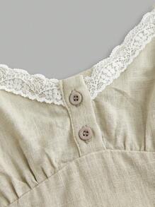 COSMINA Women's Lace Patchwork Cami White Top