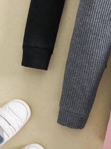 SHEIN 3条装新生儿罗纹裤，春秋季休闲百搭下装 - 彩色 - 查看 6