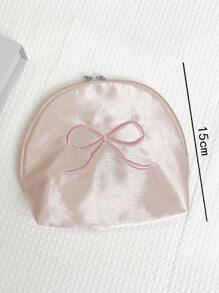 ROMWE Kawaii 1pc Girly Butterfly Embroidery Cosmetic Bag, Suitable For Dating On Valentine's Day - Multicolor - View 3