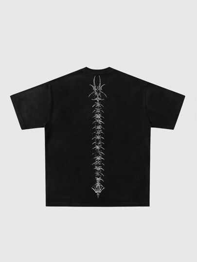 Goth T-shirt à col rond et manches courtes imprimé pour homme, tenue décontractée quotidienne, style années 2000