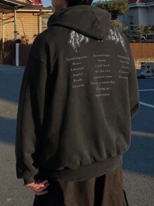 DAZY 男士哥特风格文字街头连帽衫，秋季服装