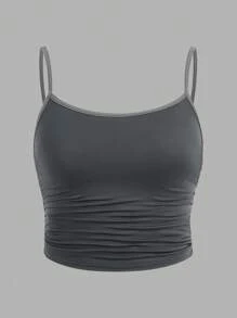 SHEIN Leap Crew Tween Girl 3-Piece Minimalist Ruched Cami Bra Set - Multicolor - View 8