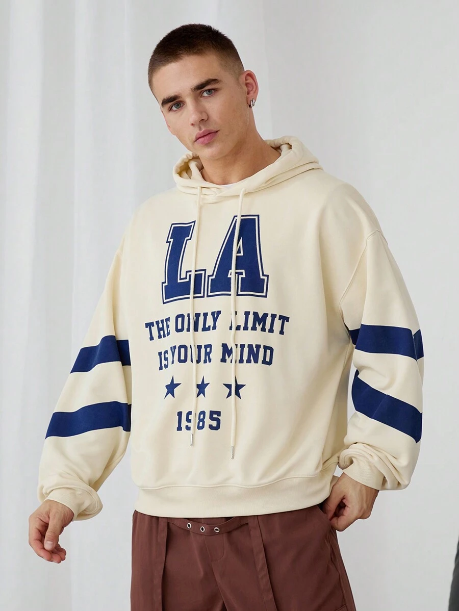 Manfinity VCAY Unisex Knitted Fashion Casual Loose Fit Long Sleeve Hoodie, For Fall Winter - Apricot - View 1