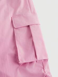 ROMWE MEN ROMWE Avant Men's Avant Pink Baggy Loose Drawstring Waist Casual Cargo Pants