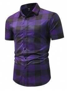 Manfinity Homme Simple Fashion Casual Short Sleeve Shirt For Daily Wear