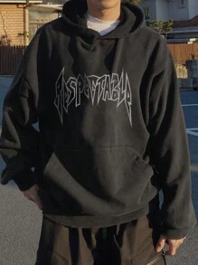 DAZY 男士哥特风格文字街头连帽衫，秋季服装