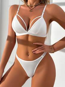2 piezas Conjunto de ropa interior transparente y cómoda para mujer