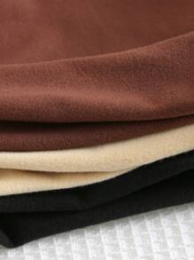 Cozy Pixies 3pcs/Set Newborn Baby Boy Solid Color Soft Knit Stand Collar Long Sleeve Pullover Tops - Brown - View 4