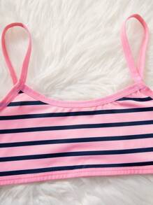 SHEIN 4pcs/Set Tween Girls Striped & Heart Pattern Comfort Breathable Cute Casual Childrenswear Underwear Sets