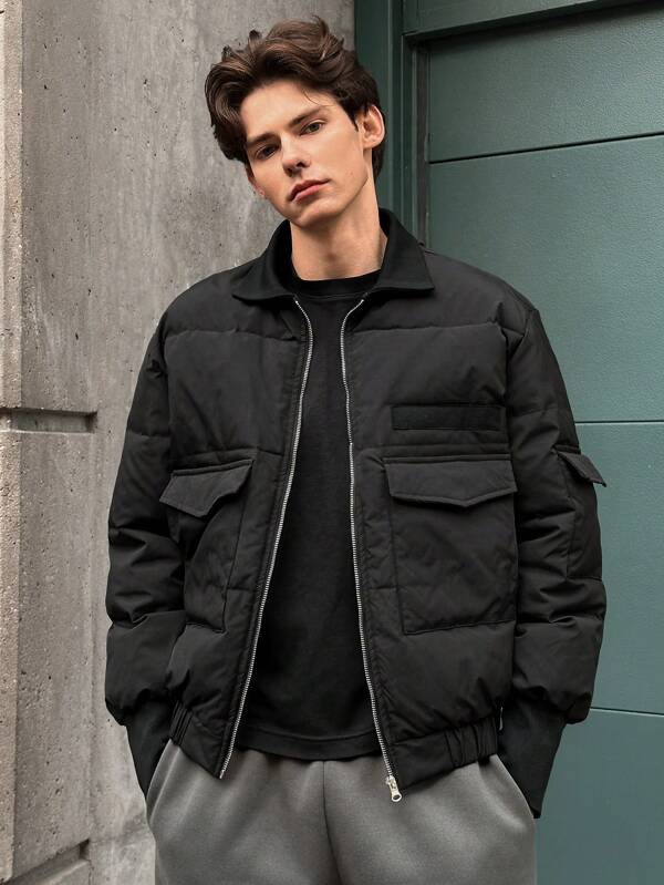 Manfinity VCAY 1 Stück Herren Strickjacke mit locker sitzendem Webmuster, langarm, für Herbst/Winter