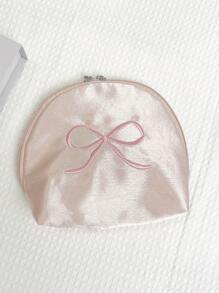 ROMWE Kawaii 1pc Girly Butterfly Embroidery Cosmetic Bag, Suitable For Dating On Valentine's Day - Multicolor - View 2