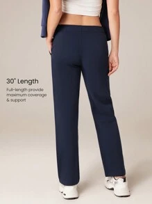 GLOWMODE 30'' Everyday Fleece Wide Leg Adjustable Drawstring Waist Basic Joggers Sweatpants With Side Pockets Daily Casual - Royal Blue - View 5