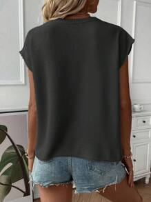 SHEIN LUNE 女士毛衣背心 - 黑色 - 查看 2