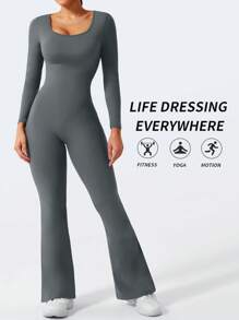 Seamless High Stretch V-Back Butt-Lifting Workout Jumpsuit