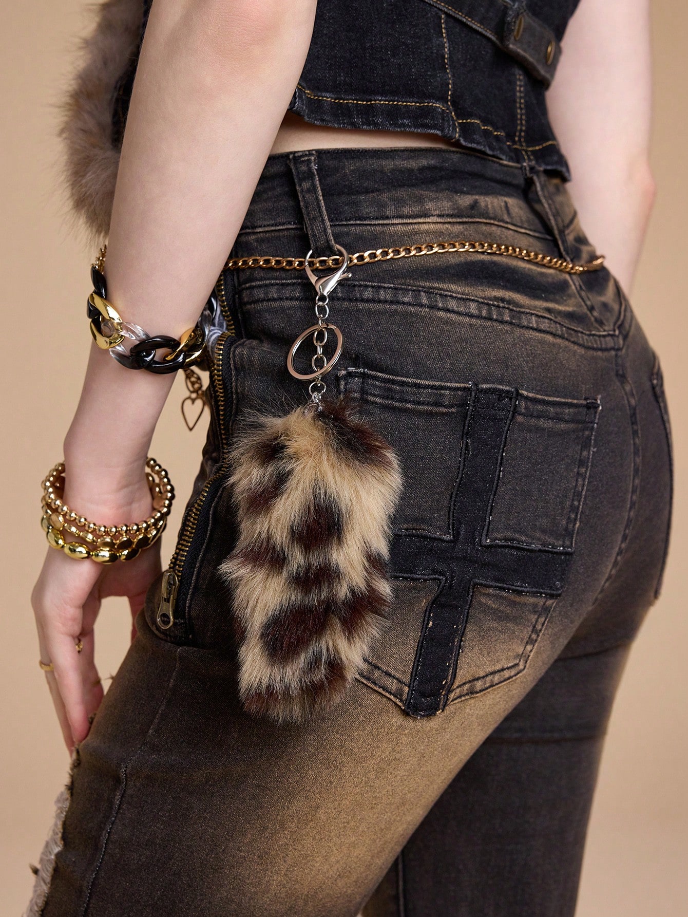■Hieta■ Tanny  Blue Leopard Keyring Tanny Keyring (Blue Leopard) – Plop Apparels