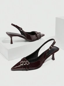 Cuccoo CUCCOO GRLICON Pointed Toe Leopard Print Ankle Strap High Heel Sandals, Fashionable Women Stilettos Spring Shoes Spring Break Easter Prom Heels