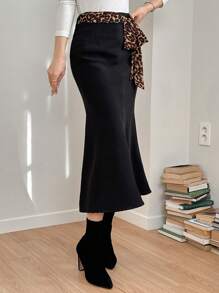 DAZY Women's Spring & Summer Valentine's Day, Chinese New Year Skirt Leopard Print - Black - View 6