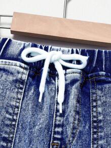 SHEIN Explorewe Young Boy Drawstring Waist Cargo Pocket Casual Jeans