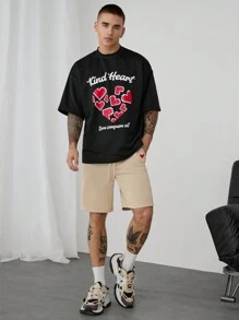 Manfinity VCAY 2pcs/Set Men's Knit Casual Short Sleeve T-Shirt Set, Fashionable Young Everyday Outfit - Multicolor - View 5