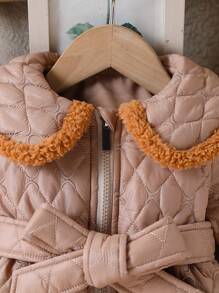 Chaqueta con cuello estampado floral, cómoda y cálida, para bebés niñas en otoño/invierno - Multicolor - Ver 7