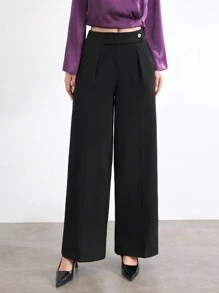 BizChic Women's Black Metal Decor Trousers, Elegant Party Holiday Outfit For Christmas, New Year, - Black - View 5