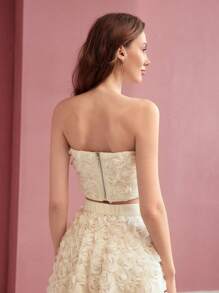 MOTF PREMIUM FLORAL APPLIQUED TUBE TOP,VALENTINE'S DAY,SPRING/SUMMER - Yellow - View 8