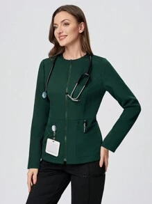 Scrubzie 抗皱多口袋女式护士服外套