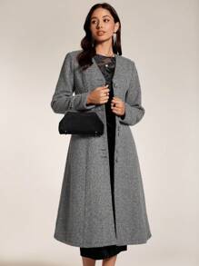 Modelyn Women Elegant Simple Single Breasted Coat For Outgoing, Autumn