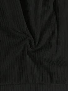 Slaydiva Nuevo conjunto informal de calle con camisa tipo cargo de correa utilitaria y minifalda - Negro - Ver 8