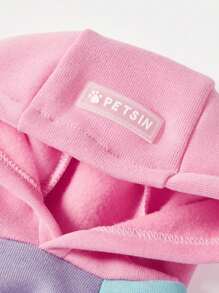 1 pièce sweat-shirt à capuche pour chien PETSIN, design à manches raglan blocs de couleurs, multicolore: rose, violet, bleu, vert - Multicolore - Voir 7