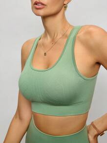 Activina Ladies Green Color Round Neck Casual Fitness Sports Bra For Yoga, Pilates,Casual And Everyday Wear