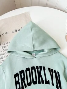 SHEIN Tween Girl 3pcs Set Fleece Knit Plain Hooded Pullover Sweatshirts,In Fall/Winter - Multicolor - View 7