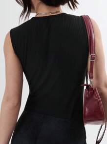 SHEIN Unity Spring-Summer Stylish Tank Top- Style Cut Hook And Eye Down Front Top
