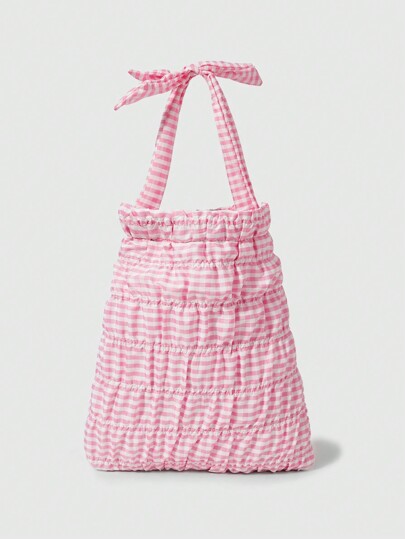 SHEIN MOD 女士休闲条纹大容量单肩包