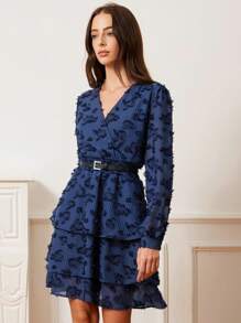 Aveloria Rosie Vestido corto de mujer con mangas de farol y pliegues, de manga larga, para primavera, con temática del Día de San Valentín