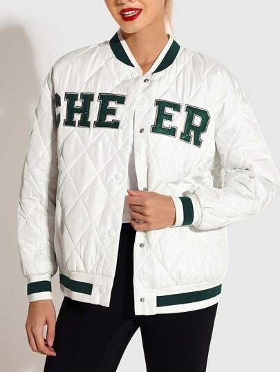 SHEIN Chaqueta casual deportiva de manga larga con botones y bolsillo delantero para mujer, para usar en la escuela y en el día a día