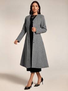 Modelyn Women Elegant Simple Single Breasted Coat For Outgoing, Autumn