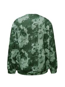 Men's Tie Dye Print Long Sleeve Casual Round Neck Sweatshirt, Autumn/Winter - Multicolor - View 2