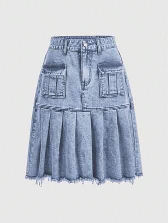 Grunge Punk Minifalda de mezclilla estilo vintage, con lavado urbano, efecto distressed, detalle fruncido y deshilachado para mujer, ideal para primavera/verano