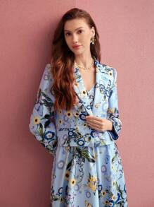 MOTF PREMIUM FLORAL PRINT BOXY BLAZER,VALENTINE'S DAY,SPRING/SUMMER