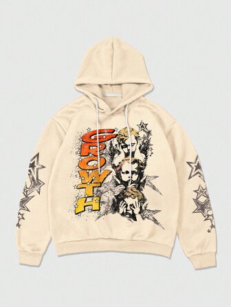 Street Life Sudadera con capucha casual con estampado gráfico para hombres, para uso diario