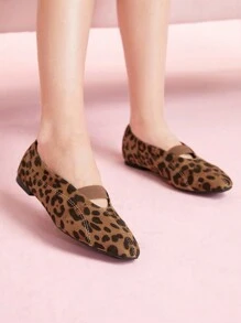 CUCCOO DOLLMOD BAILARINAS CUADRADAS DE MUJER CON ESTAMPADO DE LEOPARDO ESTILO MARY JANE, MODA MINIMALISTA RETRO PARA EL DÍA DE SAN VALENTÍN - Multicolor - Ver 3