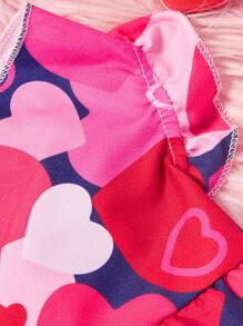 PETSIN 1pc Valentine's Day Pet Dog Dress, Cute Sweet Peach Pink Heart Open Front Cap Sleeve