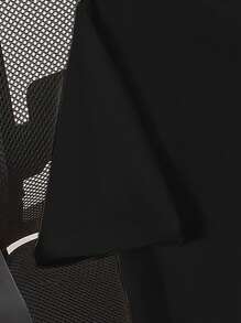 SHEIN 青少年男孩口号印花圆领宽松休闲短袖 T 恤 - 黑色 - 查看 7