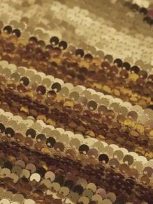 SHEIN ICON Women Sparkly Sequin Decorated Simple A-Line Skirt, Casual Everyday Wear