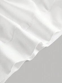 SHEIN Teen Girls' White Solid Knitted Rhinestone 3D Flower Casual Crew Neck Long Sleeve Sweatshirt - White - View 4